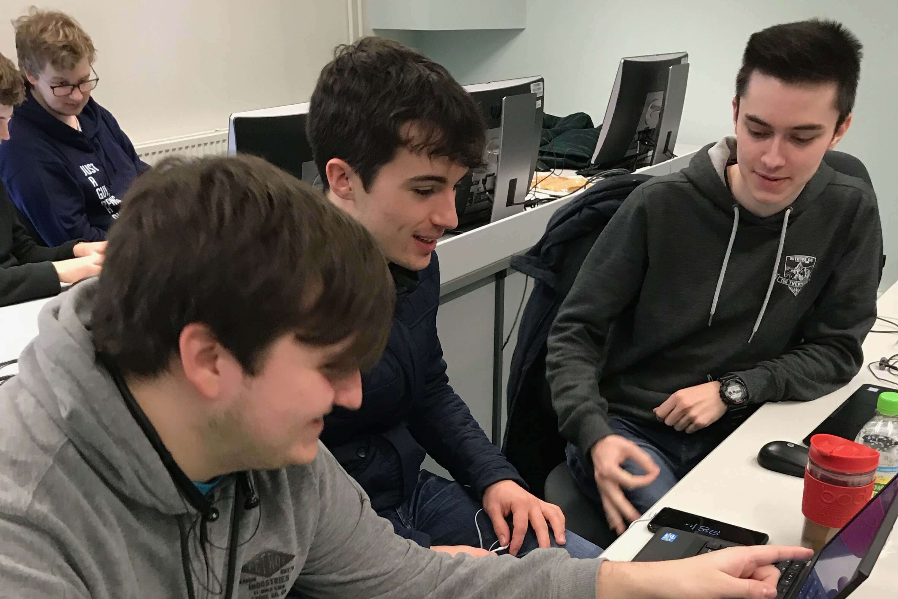 Students working as a group